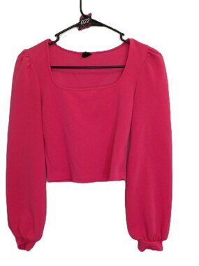 Shein, Pink long sleeve crop top (Women's Extra Small)